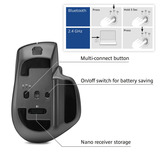 ACT Connectivity Draadloze multi-connect muis Zwart, 800 - 4800 DPI, 2.4 GHz / Bluetooth