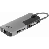ACT Connectivity USB-C naar HDMI multiport adapter met ethernet en USB hub dockingstation Grijs
