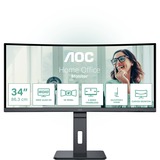 AOC CU34P3CV 34" Curved UltraWide monitor Zwart, HDMI, DisplayPort, RJ-45