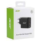 Acer 100W (67W PD) met netvoeding en USB-A, 2x USB-C oplader Zwart