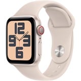 Apple Watch SE (2023) smartwatch Sterrenlicht, 40 mm, Sportbandje (S/M), Aluminium, GPS + Cellular