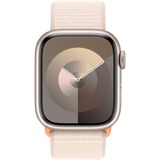 Apple Watch Series 9 smartwatch Zilver/lichtbeige, Aluminium, 41 mm, Geweven sportbandje