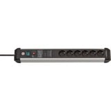 Brennenstuhl Premium-Protect-Line 6-voudig 6-voudige stekkerdoos Zwart/aluminium, 6x stekker, 3 meter