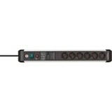 Brennenstuhl Premium-Protect-Line 6-voudig 6-voudige stekkerdoos Zwart/aluminium, 6x stekker, 3 meter
