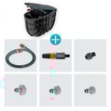 GARDENA Undercover slangenbox RollUp M, 20 meter slanghaspel Zwart/turquoise