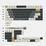 Keychron Retro Garage - Cherry Profiel Dye-Sub PBT Volledige Keycap Set keycaps Zwart/geel, 140 stuks
