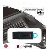 Kingston DataTraveler Exodia 64 GB usb-stick Zwart/turquoise, DTX/64GB