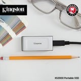 Kingston XS2000 Portable 500 GB externe SSD Zilver/zwart, SXS2000/500G, USB-C 3.2 (20 Gbit/s)