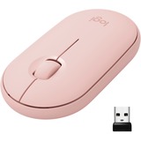 Logitech M350 Pebble muis Lichtroze, 1000 dpi, Bluetooth
