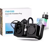 MEROSS Smart Wi-Fi Indoor/Outdoor Plug stekkerdoos Zwart, Wi-Fi, 2.4 GHz, 1T1R
