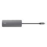 Trust Dalyx 8-in-1-USB-C Adapter usb-hub Grijs, HDMI en Ethernet | 2x USB-A | 2x USB-C