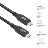 ACT Connectivity USB4 20Gbps 240W USB Type-C kabel, 0,5 meter Zwart
