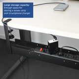 ACT Connectivity Verstelbare kabelgoot voor onder een bureau, montage via klemsysteem kabelkanaal Zwart
