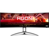 AOC AGON AG493QCX 49" Curved UltraWide gaming monitor Zwart, 2x HDMI, 2x DisplayPort, 3x USB-A 3.2 (5 Gbit/s), 1x USB-C 3.2 (5 Gbit/s), 144 Hz