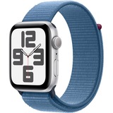 Apple Watch SE (2023) smartwatch Zilver/blauw, 44 mm, Geweven sportbandje, Aluminium