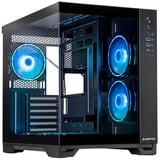 Chieftec Visio midi tower behuizing Zwart | 2x USB-A | 1x USB-C | RGB | Tempered Glass