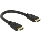 DeLOCK High Speed HDMI-A met Ethernet adapterkabel Zwart, 25 centimeter, 4K