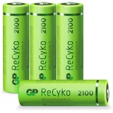 GP Batteries AA batterij Oplaadbaar GP NiMH 2100 mAh ReCyko 1,2V, 4 stuks oplaadbare batterij Groen