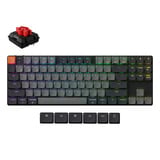 Keychron K1 QMK-H1, toetsenbord Zwart, US lay-out, Keychron Milk POM Red, 80%, RGB leds, ABS Keycap, hot swap, USB-C | Bluetooth 5.2