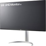 LG UltraFine 32UP55NP-W 31.5" 4K UHD monitor Zilver/zwart, 2x HDMI, DisplayPort, 2x USB-A, USB-C