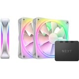 NZXT F120 RGB DUO case fans Wit, 3 stuks, 120 x 120 x 25 mm, PWM, Incl. controller