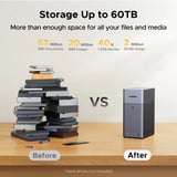 UGREEN DH2300 incl. 2x WD Red Plus 4 TB harde schijf nas Grijs, 1GbE, HDMI, USB