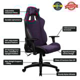 Arozzi Avanti Soft Fabric - Pure Purple gamestoel Paars
