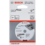 Bosch Doorslijpschijf Expert voor Inox, Ø 76mm, voor haakse minislijper 5 stuks, boring 10mm, A 60 R INOX BF, recht