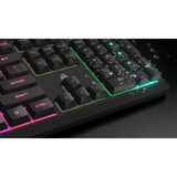 Corsair K55 CORE RGB gaming toetsenbord Zwart, US lay-out (QWERTY), Membraan, 100%, RGB-leds