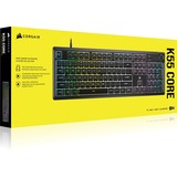 Corsair K55 CORE RGB gaming toetsenbord Zwart, US lay-out (QWERTY), Membraan, 100%, RGB-leds