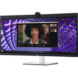 Dell P3424WEB 34.1" Curved UltraWide monitor Zilver/zwart, HDMI, DisplayPort, USB, Audio, Webcam