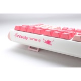 Ducky One 3 Gossamer Pink, toetsenbord Wit/roze, US lay-out, Cherry MX Red, Double-shot PBT, Hot-swappable, QUACK Mechanics