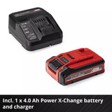 EINHELL Accu Haakse Sliijper TE-AG 18/125-2 Li (1x4,0 Ah) haakse slijper Rood/zwart, Incl. 4.0 Ah Power X-Change accu en oplader