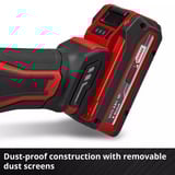 EINHELL Accu Haakse Sliijper TE-AG 18/125-2 Li (1x4,0 Ah) haakse slijper Rood/zwart, Incl. 4.0 Ah Power X-Change accu en oplader