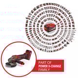 EINHELL Accu Haakse Sliijper TE-AG 18/125-2 Li (1x4,0 Ah) haakse slijper Rood/zwart, Incl. 4.0 Ah Power X-Change accu en oplader