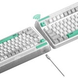 Iqunix OG80 Wormhole Wireless Mechanical Keyboard, gaming toetsenbord Grijs/groen, US lay-out, IQUNIX Moonstone, RGB leds, 80% (TKL), Hot-swappable, PBT, 2.4GHz | Bluetooth 5.1 | USB-C