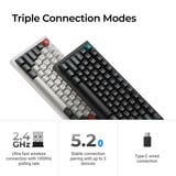 Keychron Q6 Ultra-M4 8K Wireless Custom Mechanical Keyboard, toetsenbord Zwart, US lay-out, Keychron Silk POM Banana, RGB, Hot swap, 8K, 2.4 GHz / Bluetooth 5.2 / USB-C