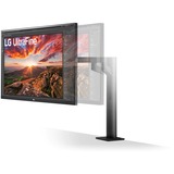 LG 27UN880P-B 27" 4K UHD monitor Zwart, 2x HDMI, 1x DisplayPort, 2x USB-A 3.2 (5 Gbit/s), 1x USB-C 3.2 (5 Gbit/s)