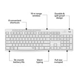 Logitech MK295 Silent Wireless Keyboard and Mouse Combo, desktopset Grijs, US-International