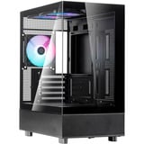 SilverStone  mini tower behuizing Zwart | 2x USB-A | 1x USB-C | RGB | Window