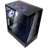 SilverStone  mini tower behuizing Zwart | 2x USB-A | 1x USB-C | RGB | Window
