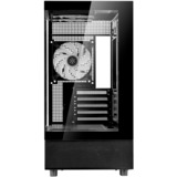 SilverStone  mini tower behuizing Zwart | 2x USB-A | 1x USB-C | RGB | Window