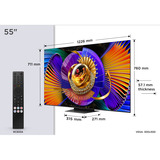 TCL 55MSQLED85L SQD-Mini LED 4K Ultra HD Smart TV 55" Zwart, 4x HDMI, USB-A, LAN, WiFi 5, BlueTooth