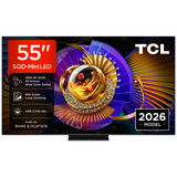 TCL 55MSQLED85L SQD-Mini LED 4K Ultra HD Smart TV 55" Ultra HD QLED Zwart, 4x HDMI, USB-A, LAN, WiFi 5, BlueTooth