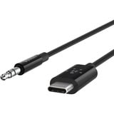 Belkin RockStar 3,5 mm met USB-C-connector kabel Zwart, 90 centimeter