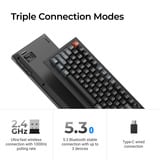Keychron V6 Ultra 8K Wireless Custom Mechanical Keyboard Zwart, US lay-out (QWERTY), Keychron Silk POM Red, 100%, RGB, Hot swap, 2.4 GHz | Bluetooth 5.3 | USB-C