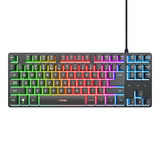 Trust GXT 833 Thado Toetsenbord met TKL-verlichting, gaming toetsenbord Zwart, US lay-out, 80% (TKL), RGB