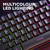 Trust GXT 833 Thado Toetsenbord met TKL-verlichting, gaming toetsenbord Zwart, US lay-out, 80% (TKL), RGB