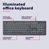 Trust Primo Verlicht Toetsenbord Bedraad  Zwart, US lay-out (QWERTY), 100%, Stille Toetsen | Morsbestendig