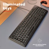Trust Primo Verlicht Toetsenbord Bedraad  Zwart, US lay-out (QWERTY), 100%, Stille Toetsen | Morsbestendig